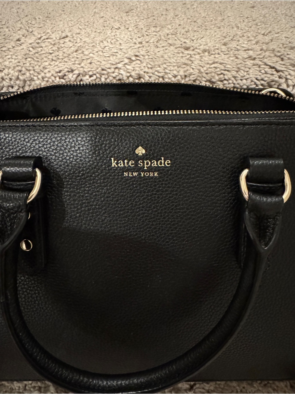 Kate Spade New York Black Pebbled Leather Kyla Satchel Shoulder Bag Crossbody - Picture 2 of 11